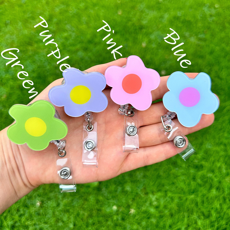 Cute Flower Nurse Badge Reel