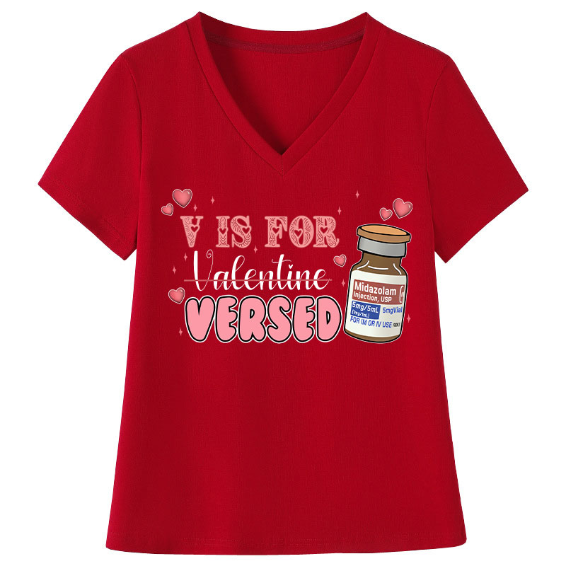 V Is For Versed Nurse Female V-Neck T-Shirt