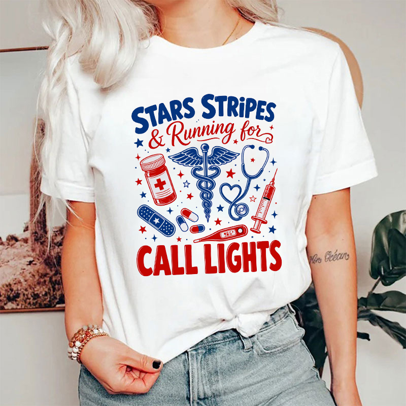 Stars Stripes And Running For Call Lights T-Shirt