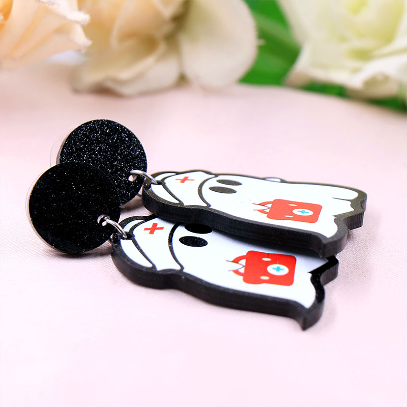 The Little Ghost Nurse Acrylic Earrings