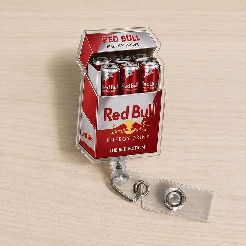 Funny Red Bull Fridge Cigs Nurse Badge Reel