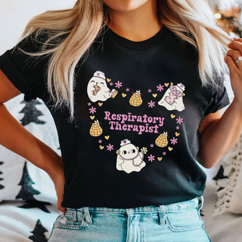 Floral Heart And Respiratory Therapist T-Shirt