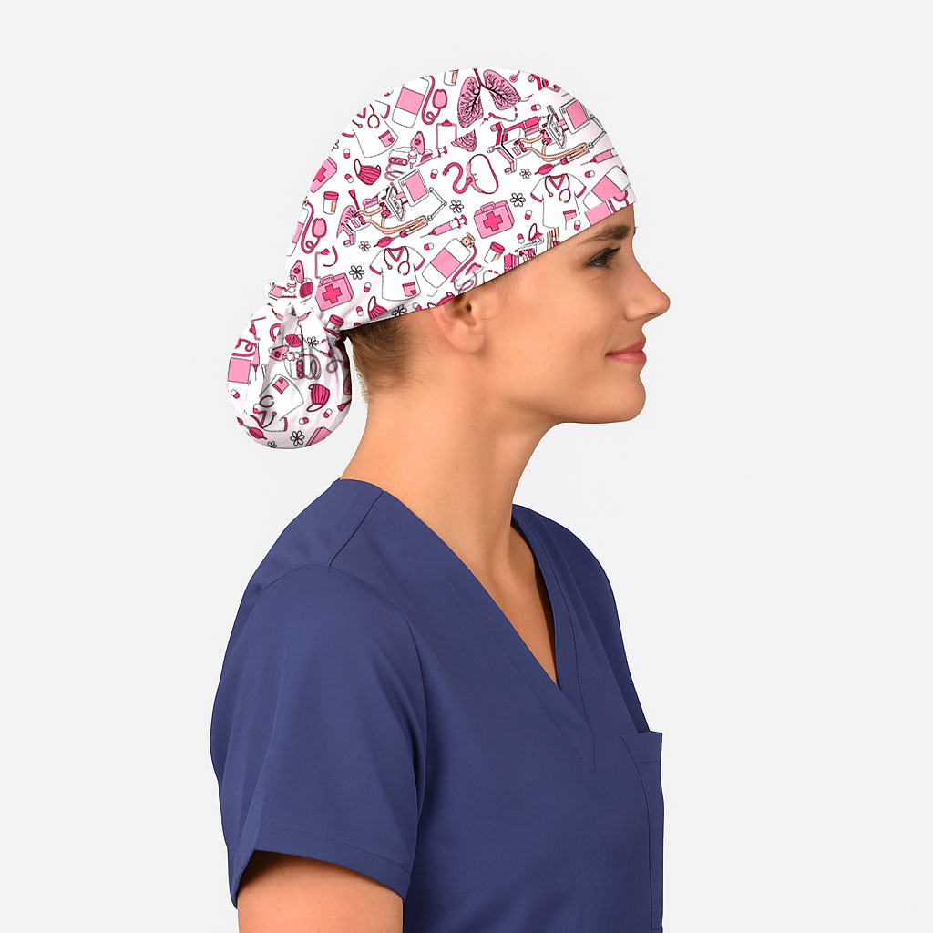 Pink Nurse Stuf Nurse Scrub Cap