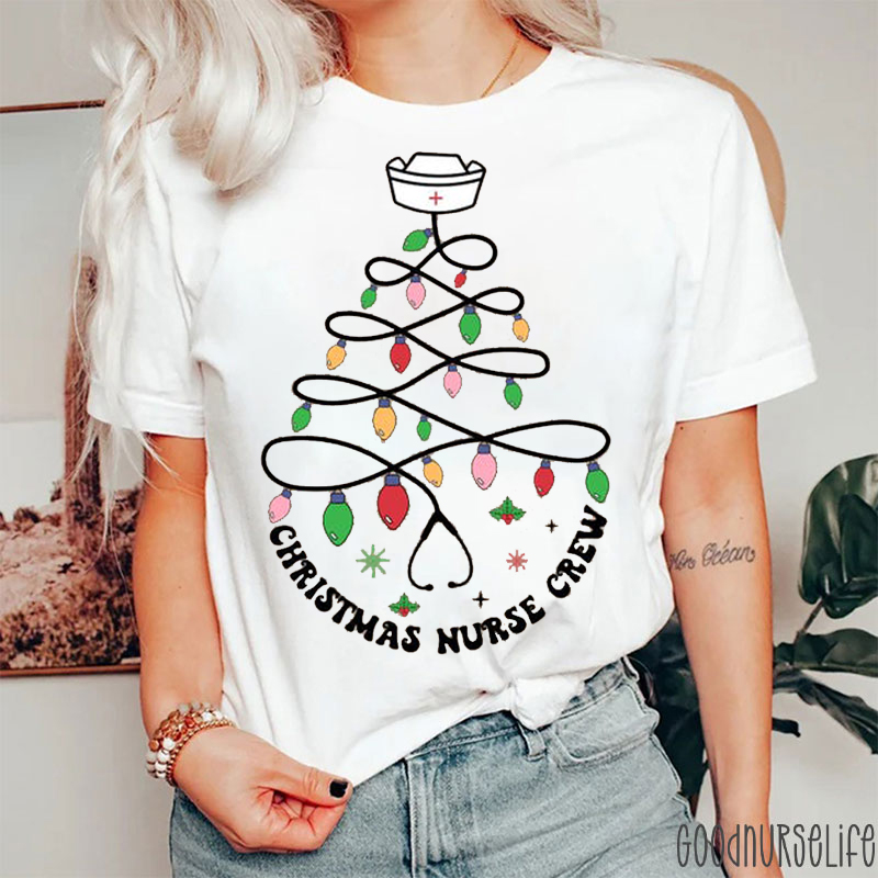 Colored String Lights Nurse Christmas T-Shirt