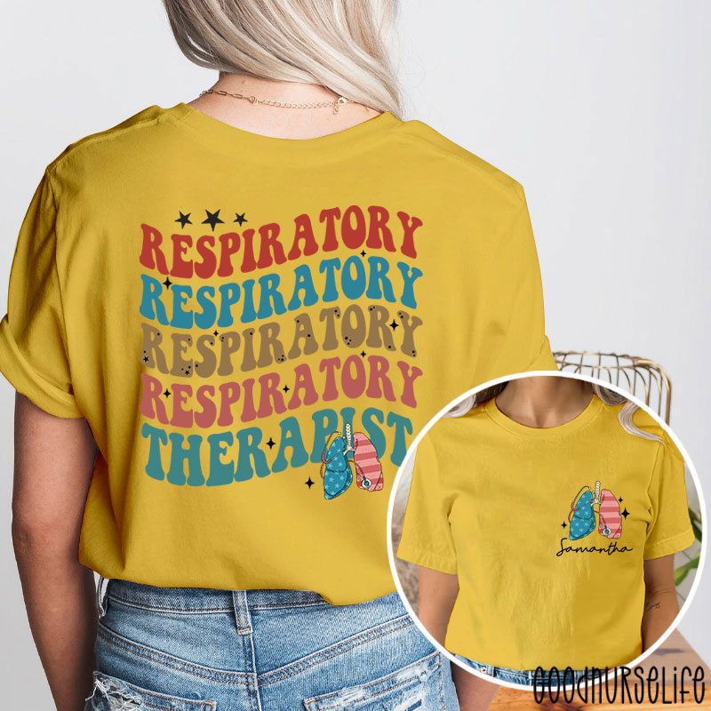 Personalized 4th July Respiratory Therapist Two Sided T-Shirt