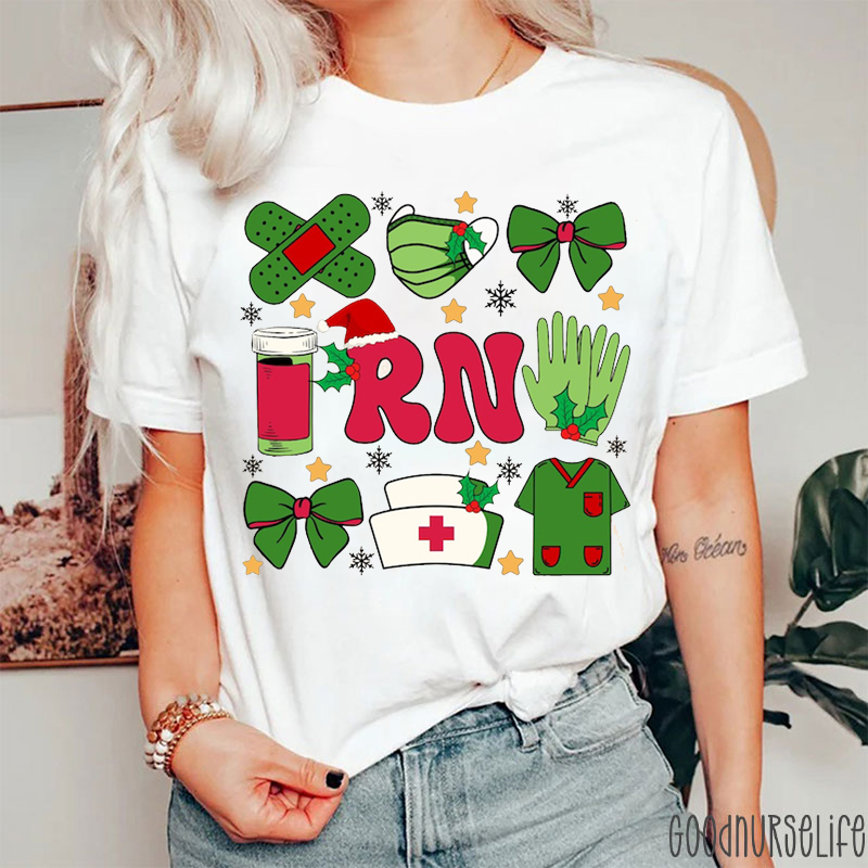 Personalized RN Nurse Christmas T-Shirt