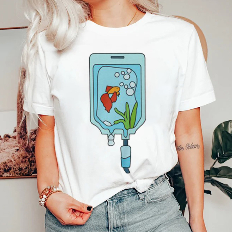 IV Fluids Fish Nurse T-Shirt