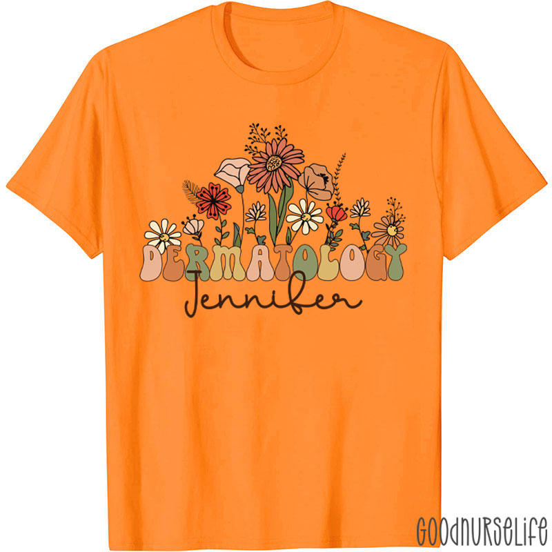 Personalized Name Dermatology Nurse T-shirt