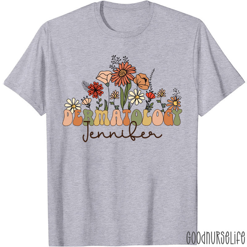 Personalized Name Dermatology Nurse T-shirt