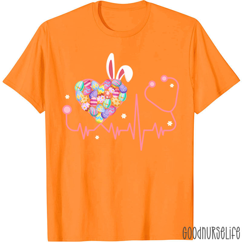 Easter Heart Bunny Stethoscope Nurse T-Shirt