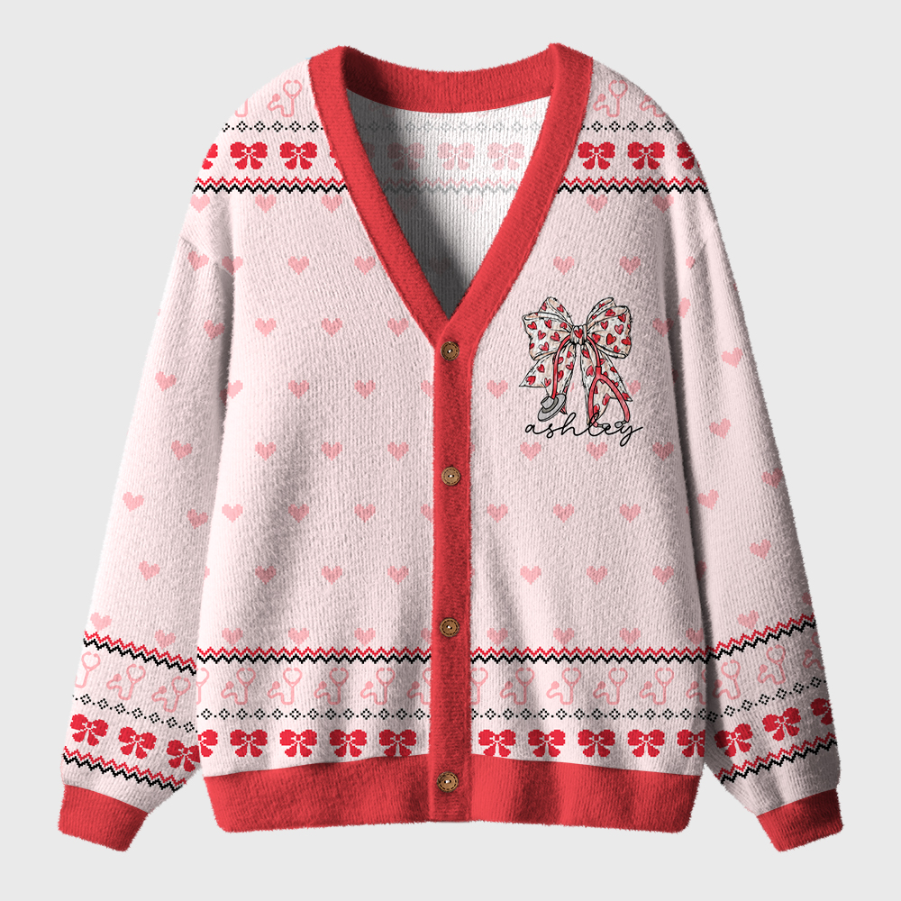 Personalized Blessed Are The Healers For They Bring Comfort Nurse Ugly Cardigan Sweaters