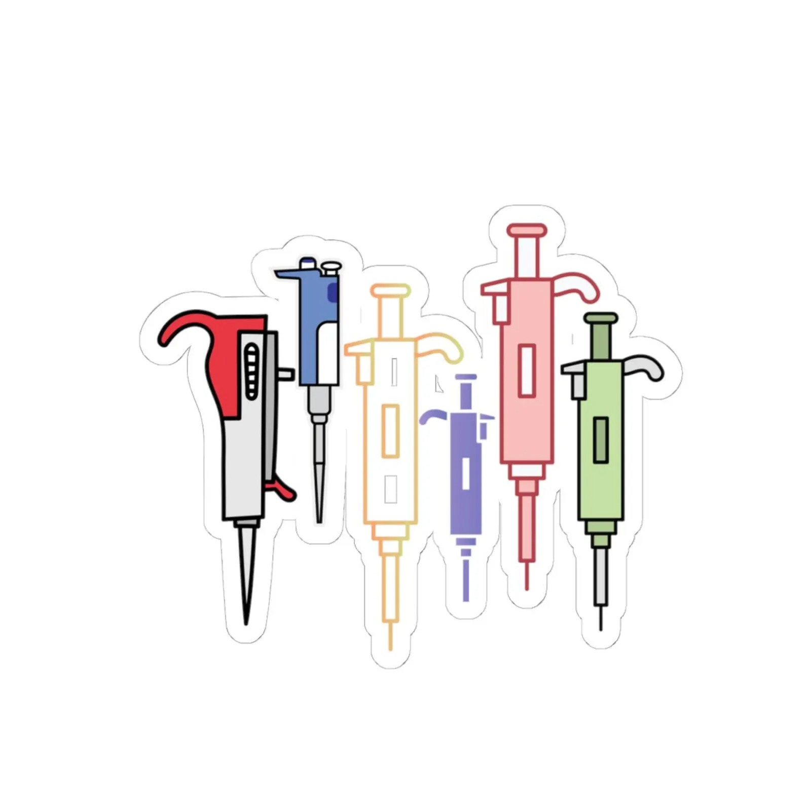 Colorful Pipette Illustration Stickers