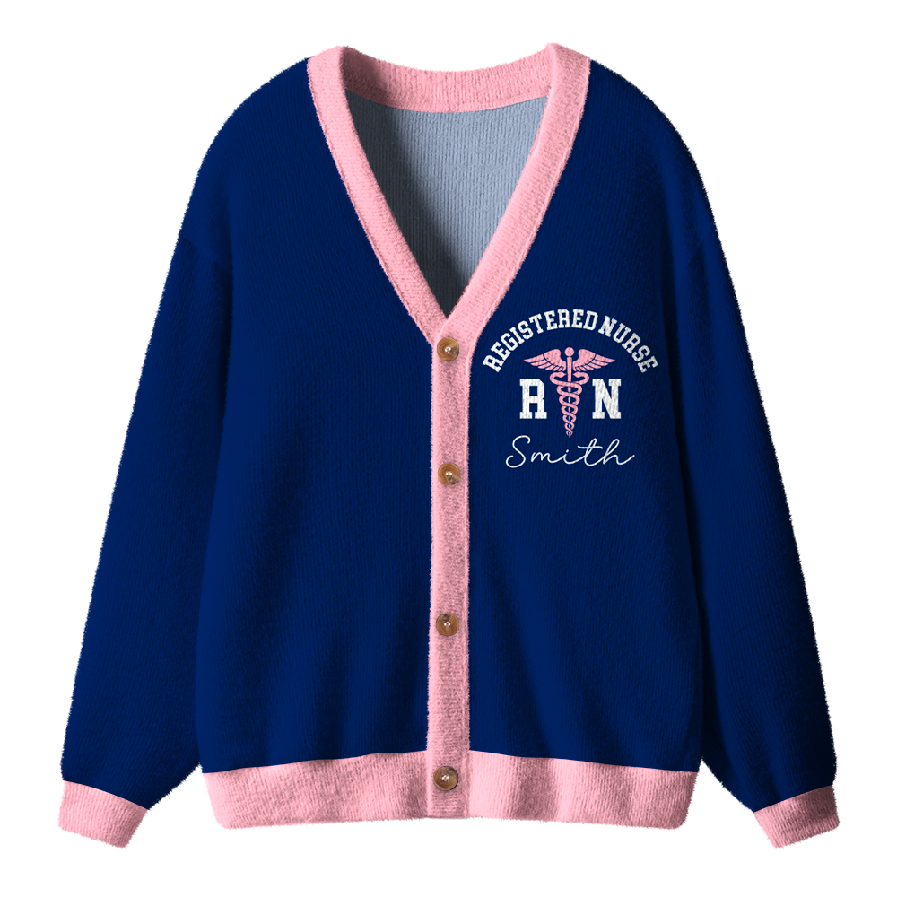 Personalized Caduceus Name And Job Title Cardigan Sweaters