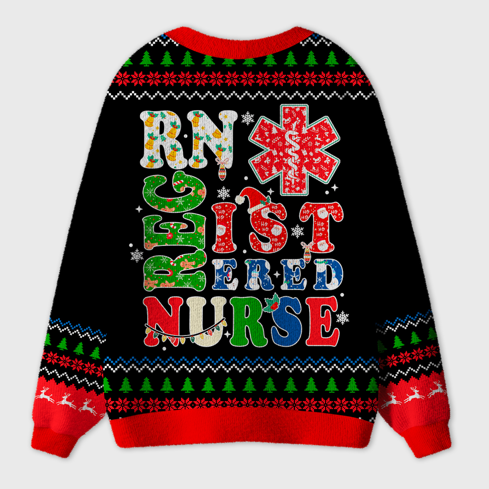 Christmas Vibe Registered Nurse Ugly Cardigan Sweaters