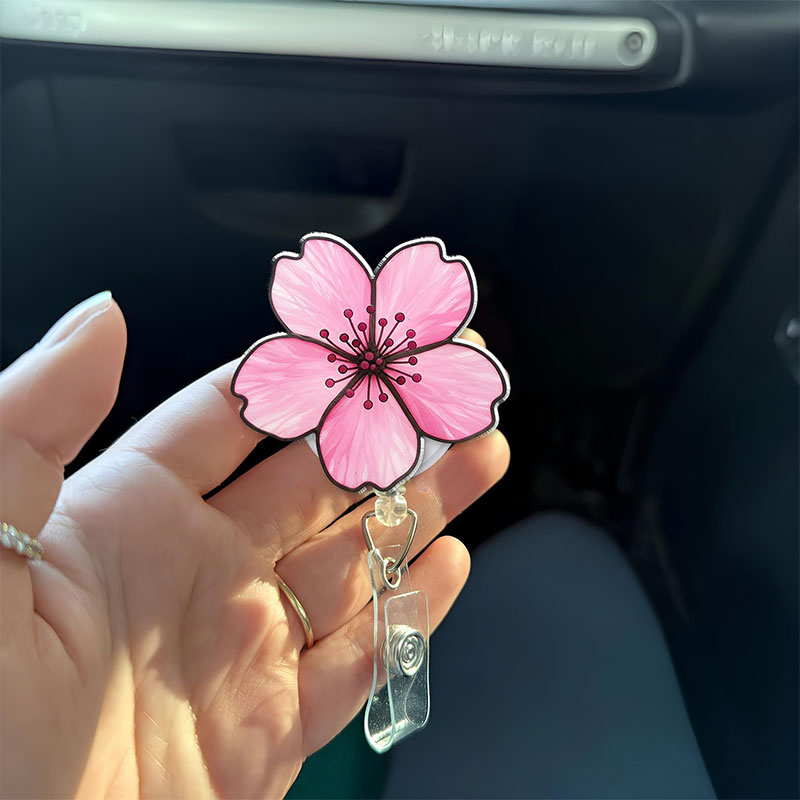 Cherry Blossom Nurse Badge Reel