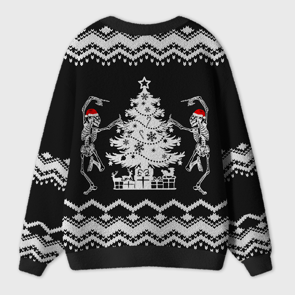 Rocking Around Radiology Skeleton Dance Ugly Cardigan Sweaters