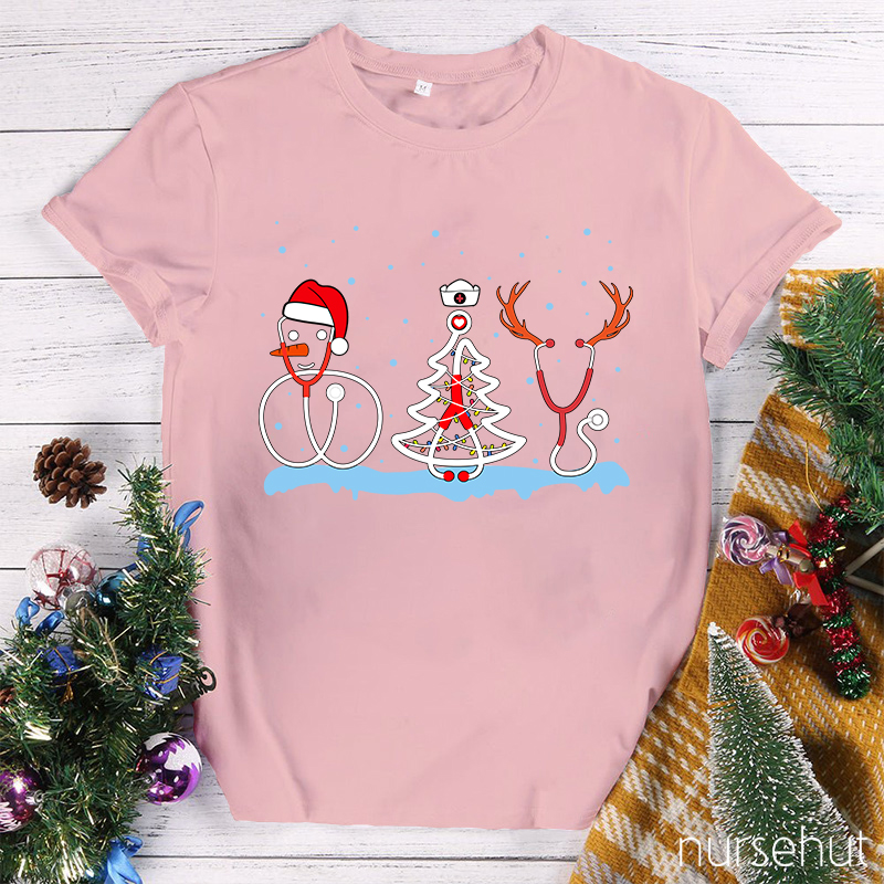 Hope It's Going To Be A White Christmas Nurse T-Shirt