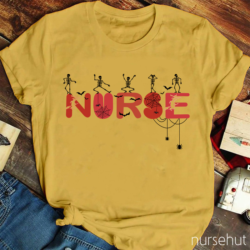Dancing Skeletons Nurse T-Shirt