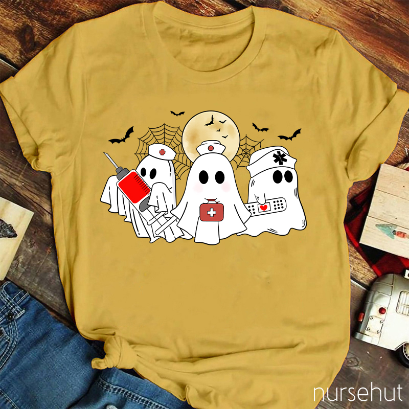 Cute Halloween Ghosts Nurse T-Shirt