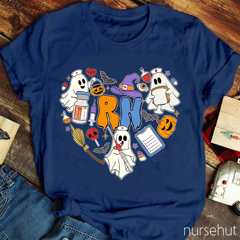 Personalized Pumpkin Soul Skeleton Halloween Nurse T-Shirt