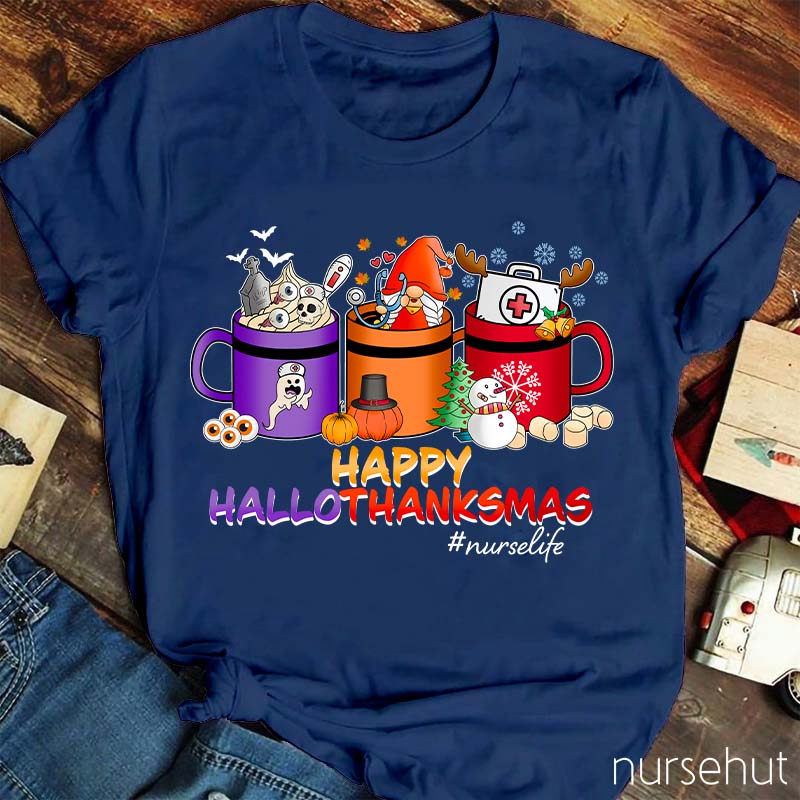 Happy Hallothanksmas Nurse T-Shirt