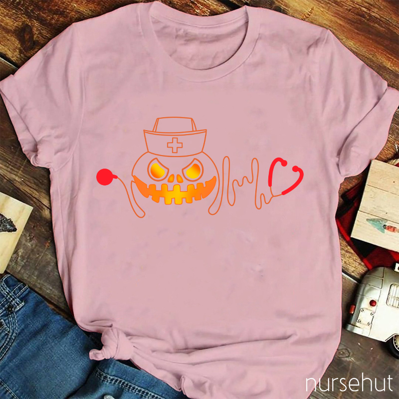 Halloween Pumpkin Nurse T-Shirt