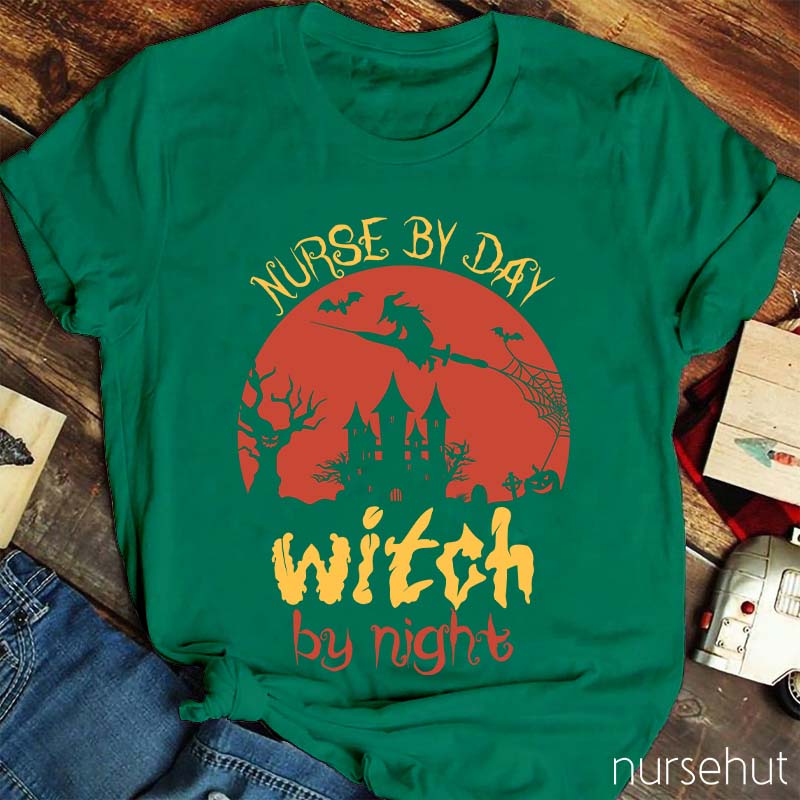 Nurse By Day Witch By Night Nurse T-Shirt