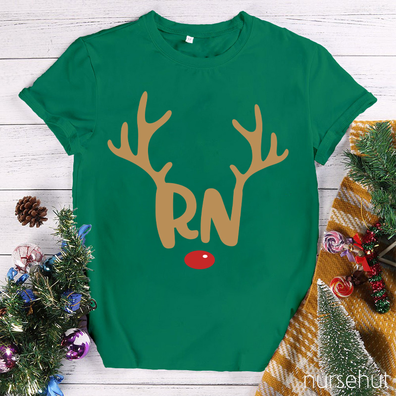 Personalized The Red Nosed Elk Nurse T-Shirt