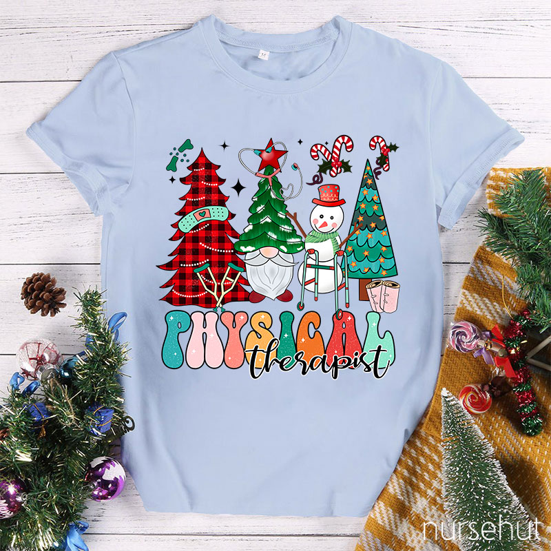 Physical Therapist Christmas Vibes Nurse T-Shirt