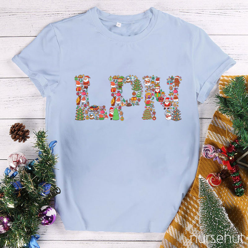 Personalized Christmas Element Nurse T-Shirt