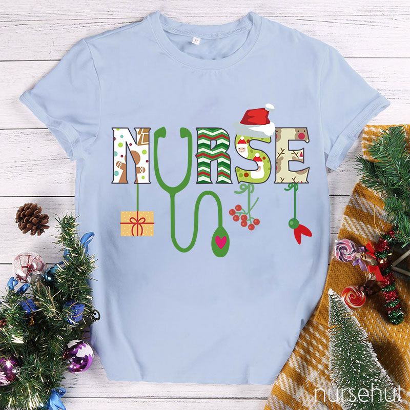 Nurse Christmas Winter Vibes Nurse T-Shirt