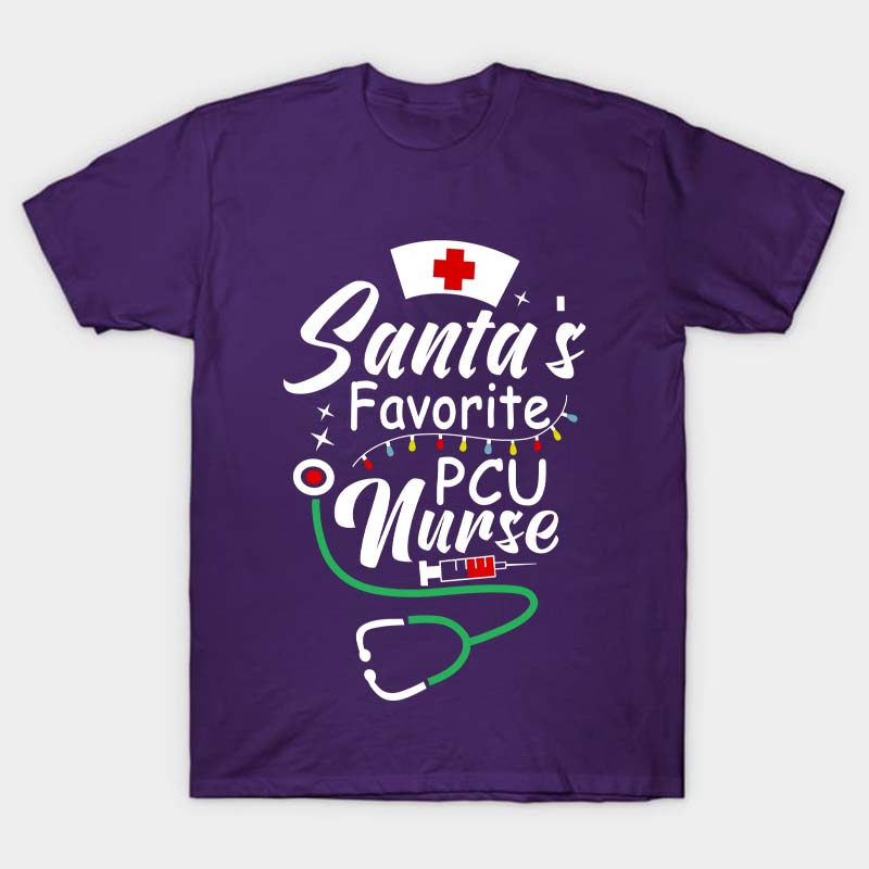 Personalized Santa's Favorite Nurse T-Shirt