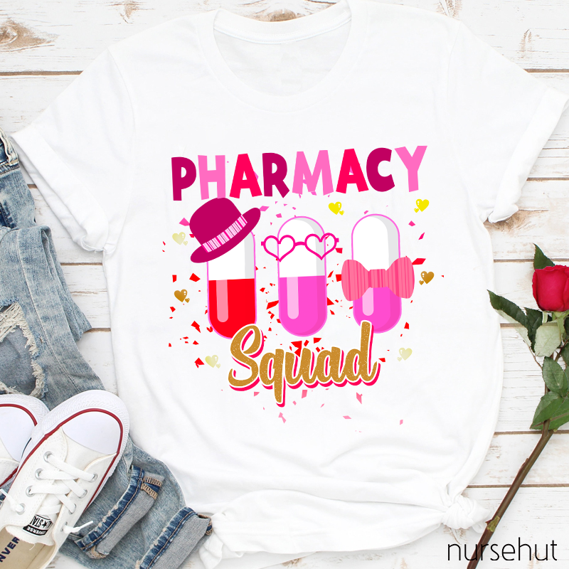 Pharmacy Squad Capsules Valentine Nurse T-Shirt
