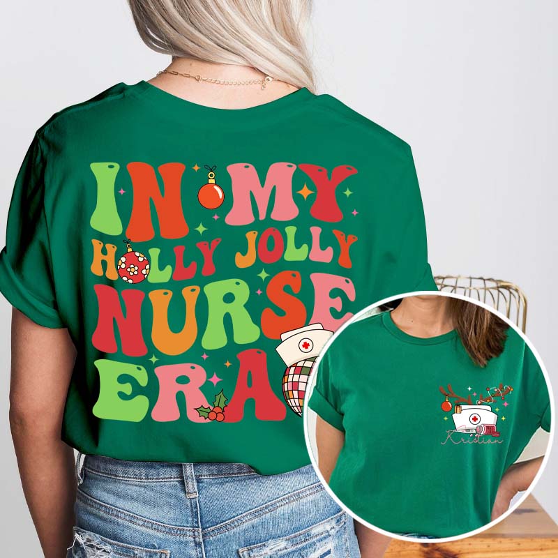 Personalized In My Merry And Bright  Era Nurse Two Sided T-Shirt