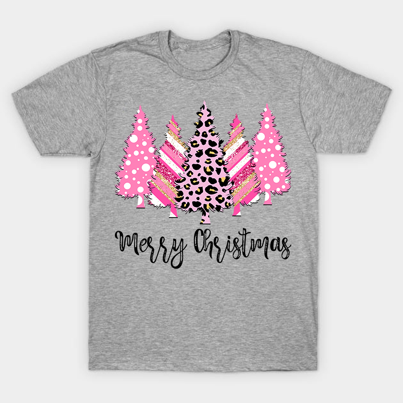 Merry Christmas Pink Christmas Trees Nurse T-Shirt