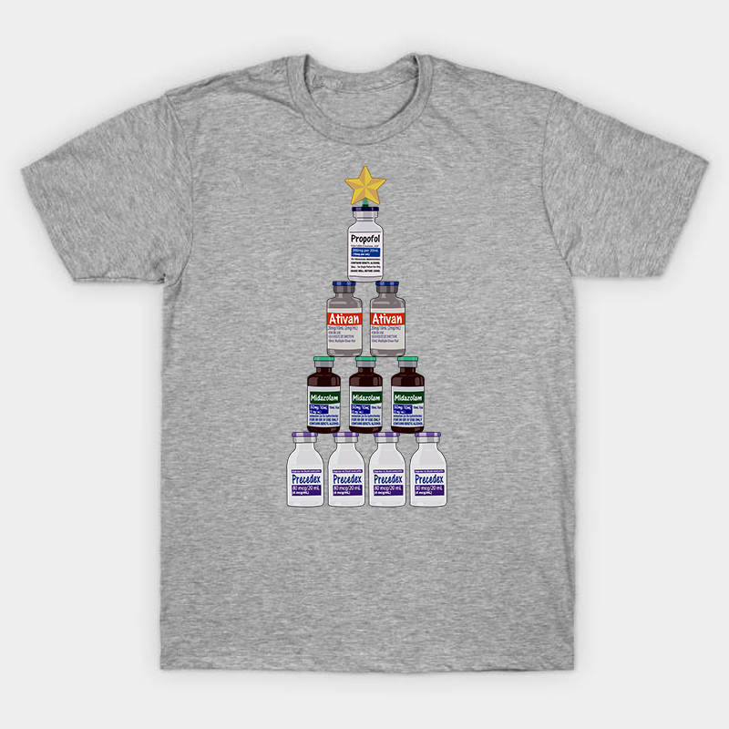 Medicine Bottle Christmas Tree Nurse T-Shirt