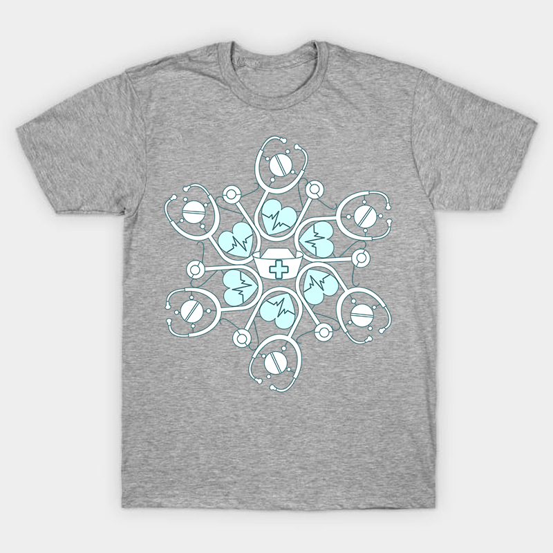 Stethoscope Snowflake Nurse T-Shirt