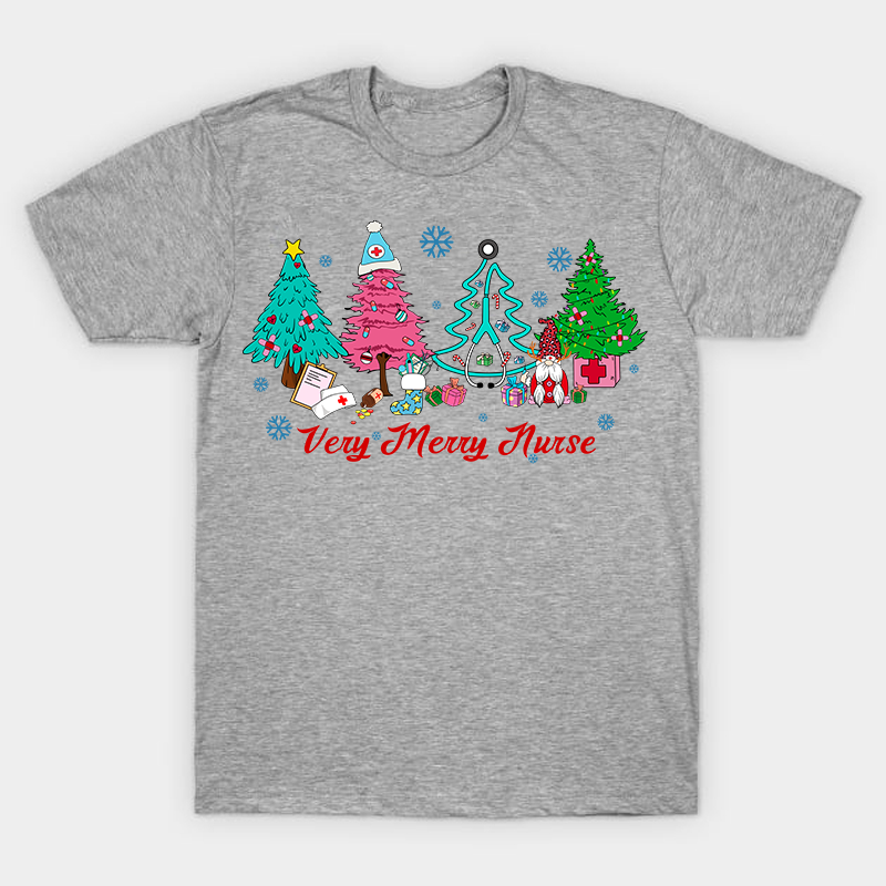 Nurse Christmas Tree With Gnome Nurse T-Shirt