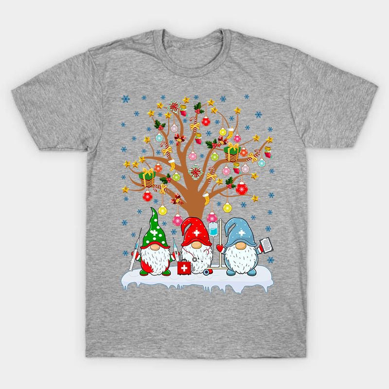 Gnome Nurses With A Presents Tree Nurse T-Shirt