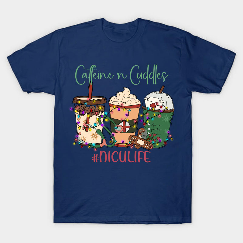 Personalized Caffeine Cuddles Nurse T-Shirt