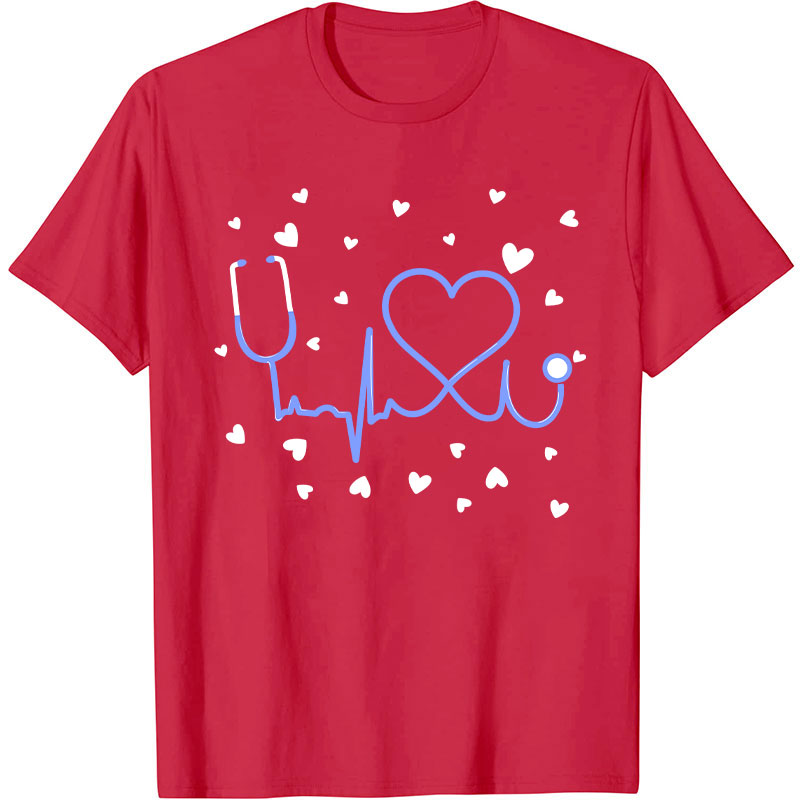 Heart Stethoscope Nursing Medical Nurse T-Shirt