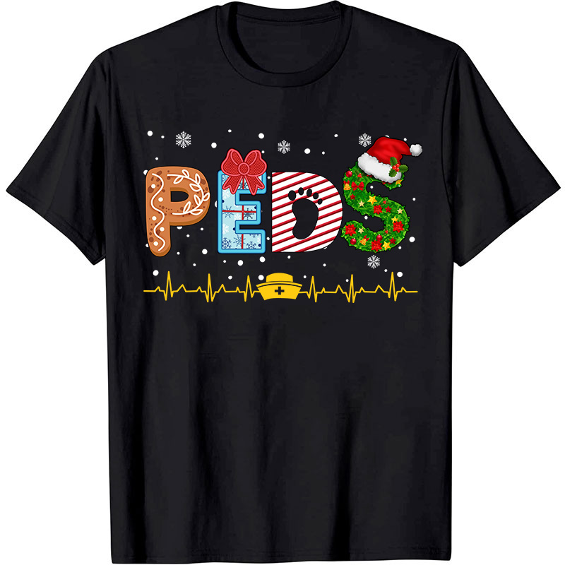 Personalized Christmas Elements Letters Nurse T-Shirt