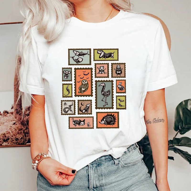 Animal Skeletons Stamp Nurse T-Shirt
