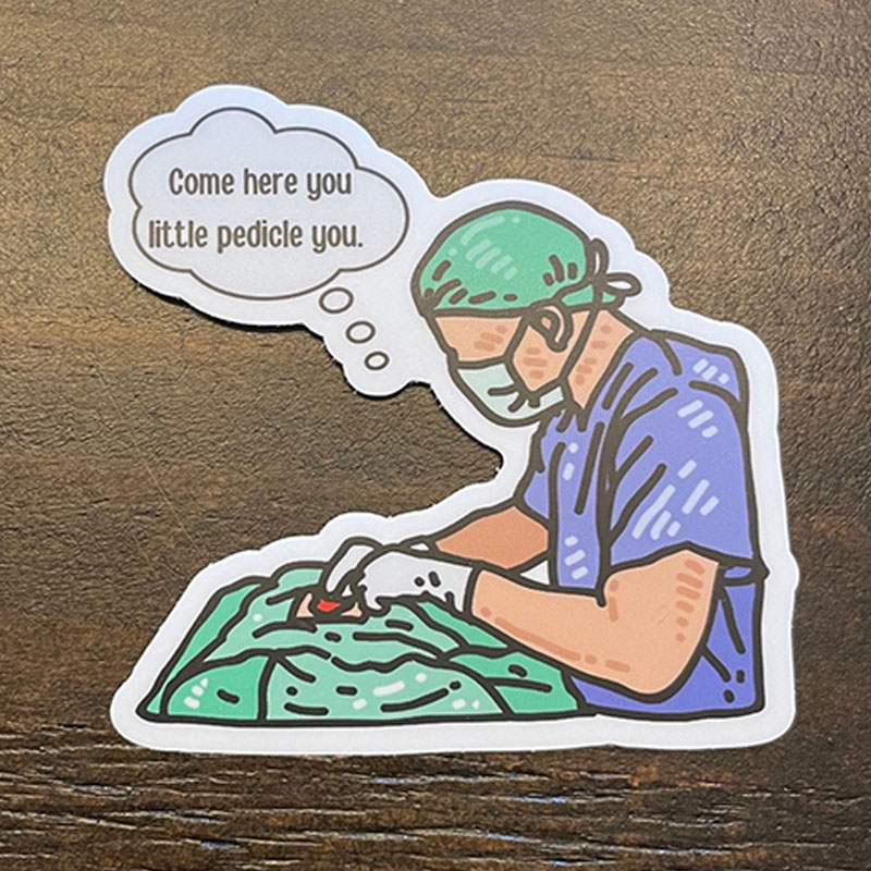 5 PCS Funny Surgeon Nurse Stickers