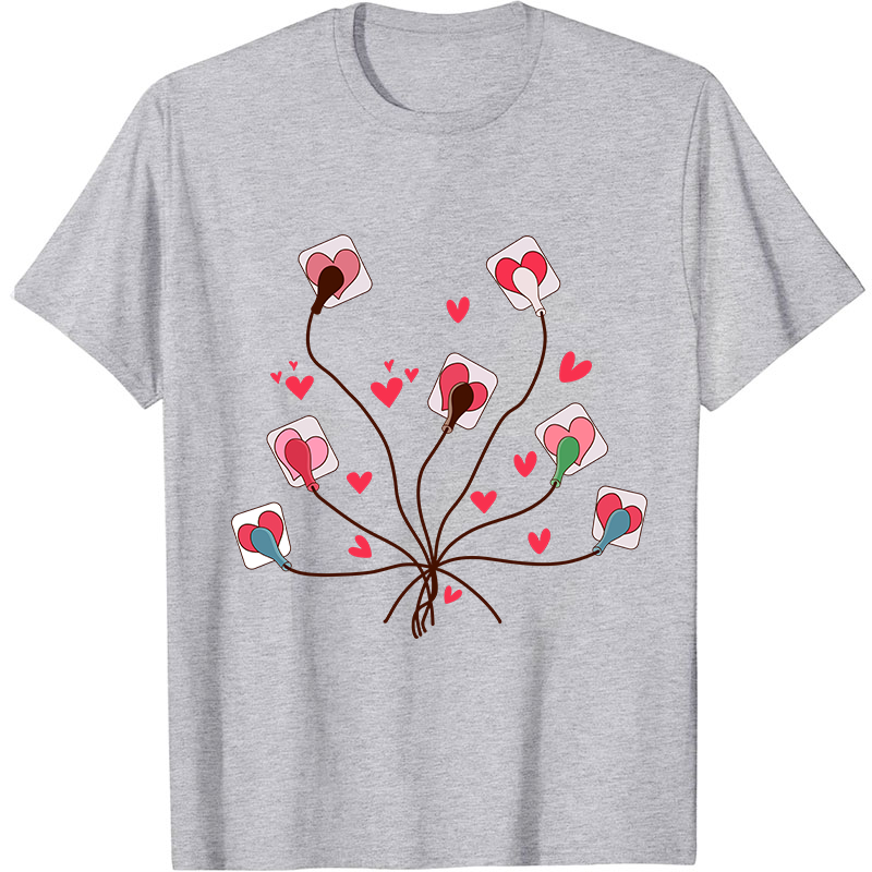 Valentines EKG Leads Cheat Nurse T-Shirt