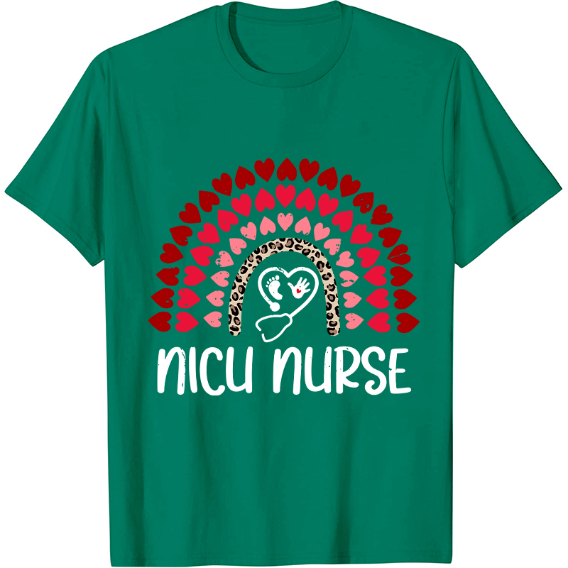 Heart Rainbow Nicu Nurse T-Shirt