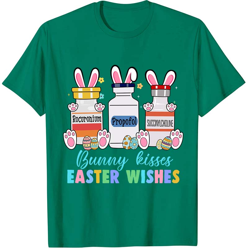 Bunny Kisses Easter Wishes Nurse T-Shirt