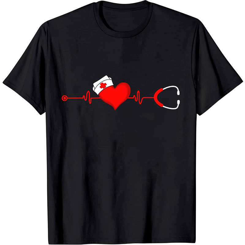 Heart Valentines Day Nurse T-Shirt
