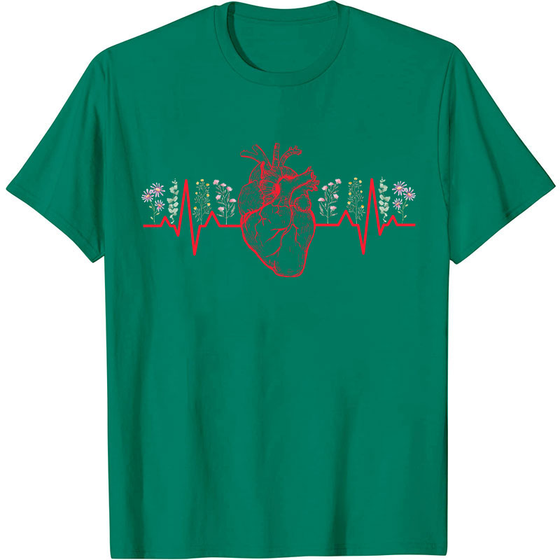 Floral Heart Nurse T-Shirt