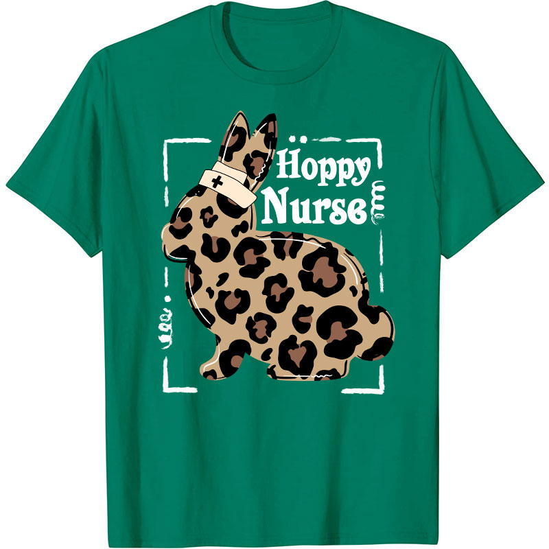 Hoppy Nurse Leopard Print Nurse T-Shirt